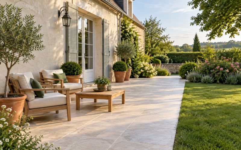 Terrasse propre après nettoyage